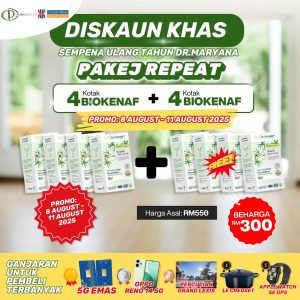 Pakej Repeat (Beli 4 Kotak Biokenaf Dapat Percuma 4 Kotak Biokenaf)