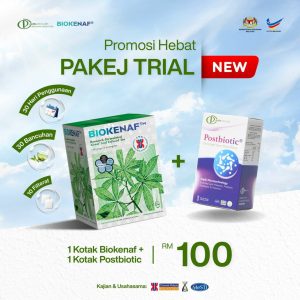 Pakej Trial (Beli 1 Kotak Biokenaf + Dapat Percuma 1 Kotak Postbiotic)